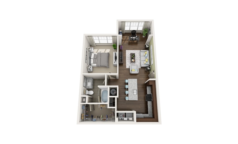 A1S 1 bedroom 1 bath 750 square feet