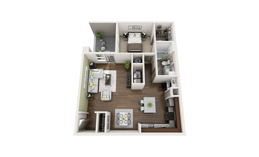 A3 1 bedroom 1 bath 1079 square feet
