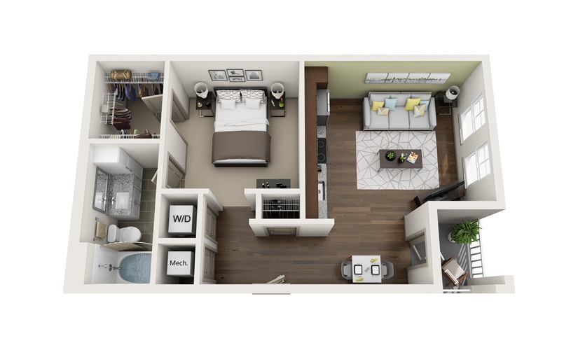 S1 Studio bedroom 1 bath 594 square feet